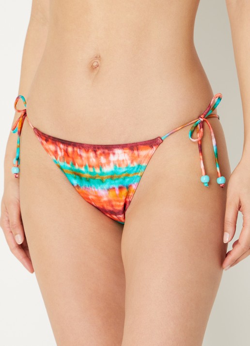 Banana Moon Massa brazilian bikinislip met print - voorkant 2 koraal