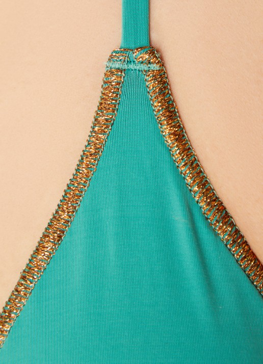 Banana Moon Mundo Flashsun triangel bikinitop met lurex - detail 5 zeegroen