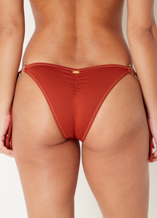 Banana Moon Takia bikinislip met lurex - achterkant 5 roodbruin