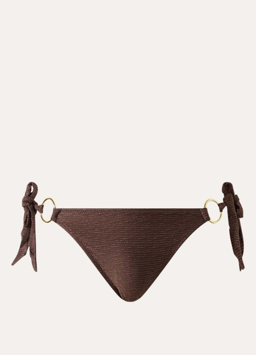 Banana Moon Takia Calicari bikinislip met lurex - voorkant 3 chocoladebruin