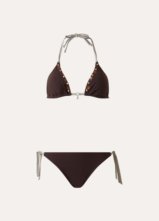 Banana Moon Yerodasia Keran bikiniset met kralendecoratie - voorkant 4 bruin