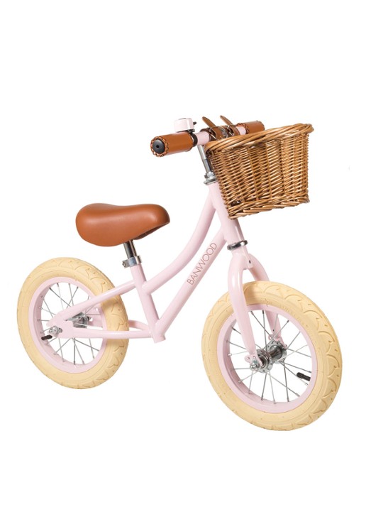 Banwood First go loopfiets - voorkant 2 lichtroze