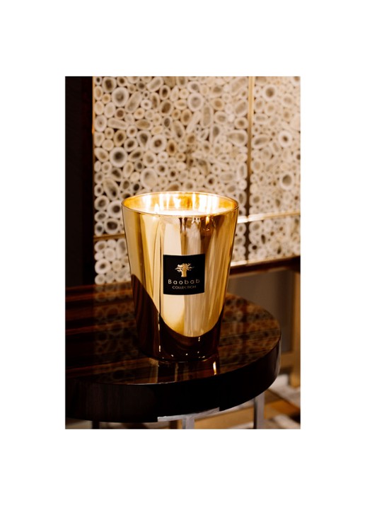 Baobab Collection Les Exclusives Aurum Max 24 geurkaars 3 kg - voorkant 2 goud
