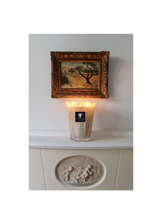 Baobab Collection White Pearls Max 24 geurkaars 3 kg - detail creme