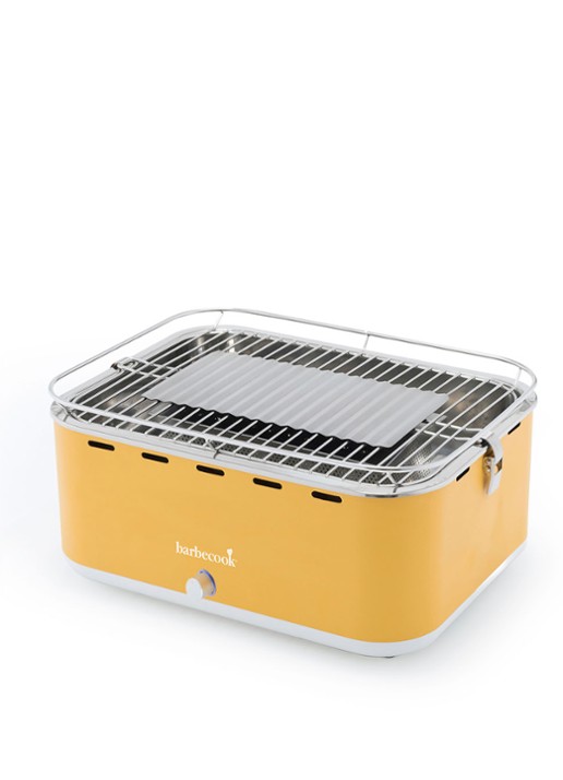 Barbecook Carlo houtskoolbarbecue 43,5 x 32,3 cm - voorkant geel