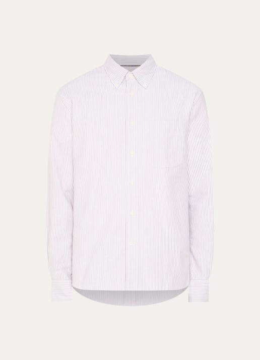 Barbour Authentic regular fit overhemd met streepprint - voorkant 2 rood