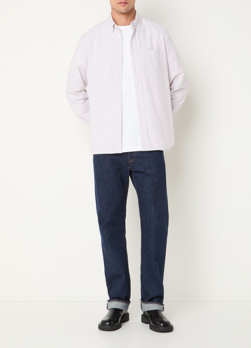 Barbour Authentic regular fit overhemd met streepprint - voorkant 3 rood