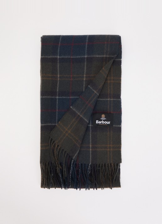 Barbour Braden tartan sjaal van schapenwol met ruitdessin 50 x 190 cm