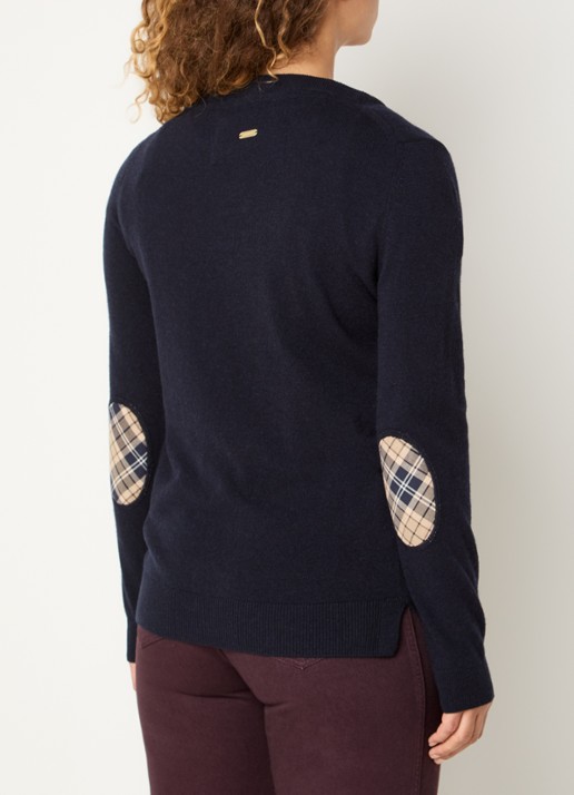 Barbour Fijngebreide pullover - achterkant donkerblauw