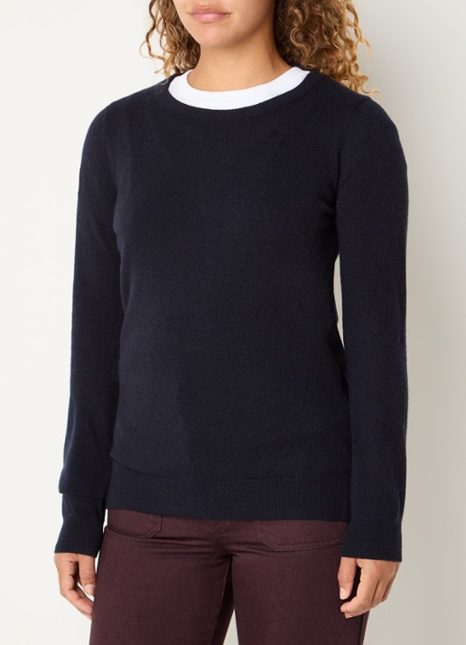 Barbour Fijngebreide pullover - detail 2 donkerblauw