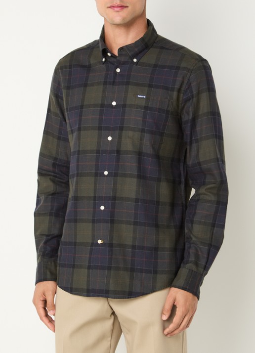 Barbour Fortrose regular fit overhemd met ruitdessin - detail 4 groen