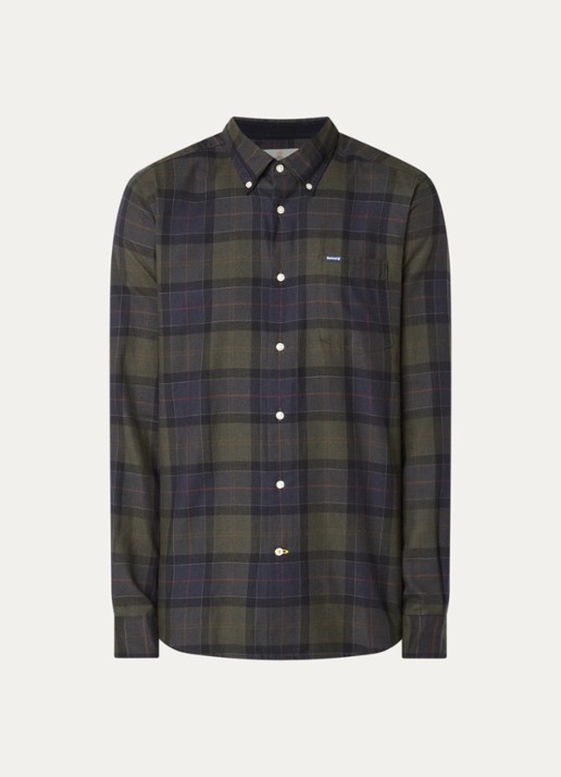 Barbour Fortrose regular fit overhemd met ruitdessin - voorkant 2 groen