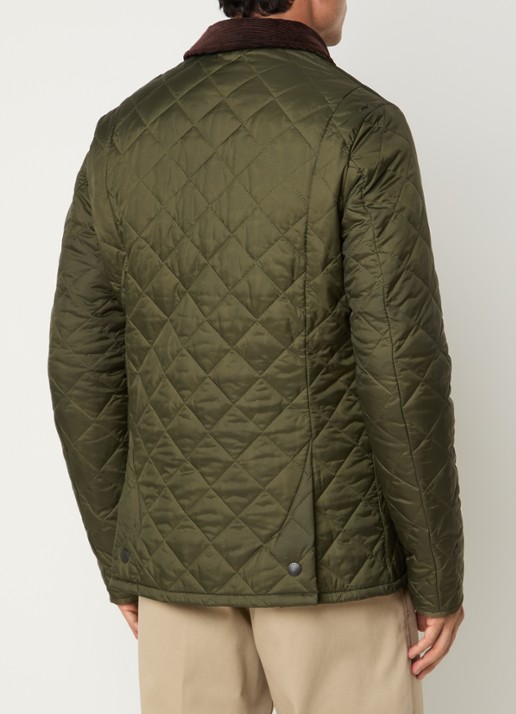 Barbour Heritage Liddesdale barn jack met quilt patroon - achterkant 4 olijfgroen