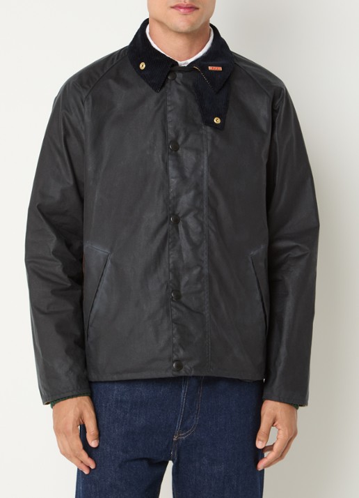 Barbour Icons barn jack met steekzakken - detail donkerblauw