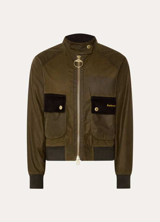 Barbour Jack met klepzakken - voorkant 3 legergroen