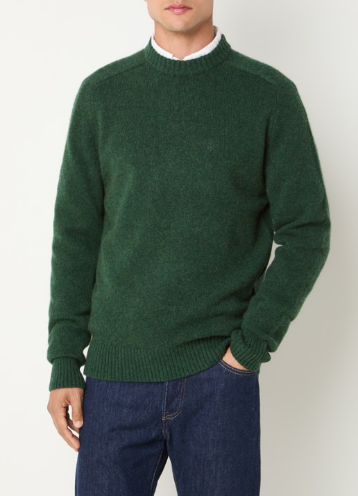 Barbour Newton grofgebreide trui van wol - detail 4 groen