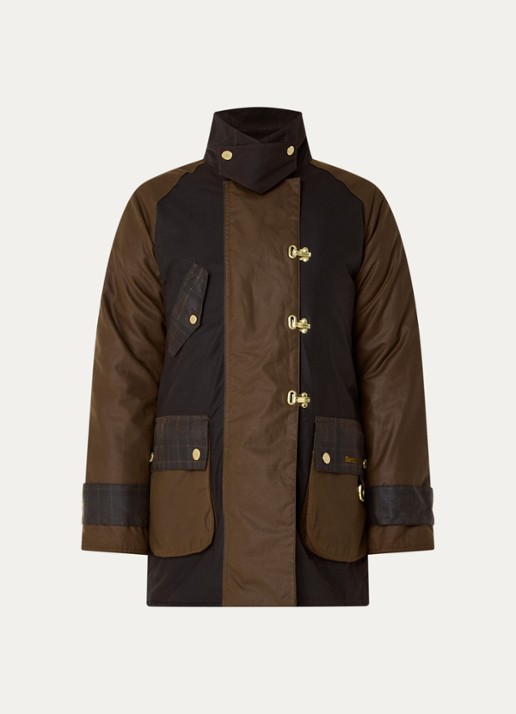 Barbour Parka met klepzakken - voorkant bruin