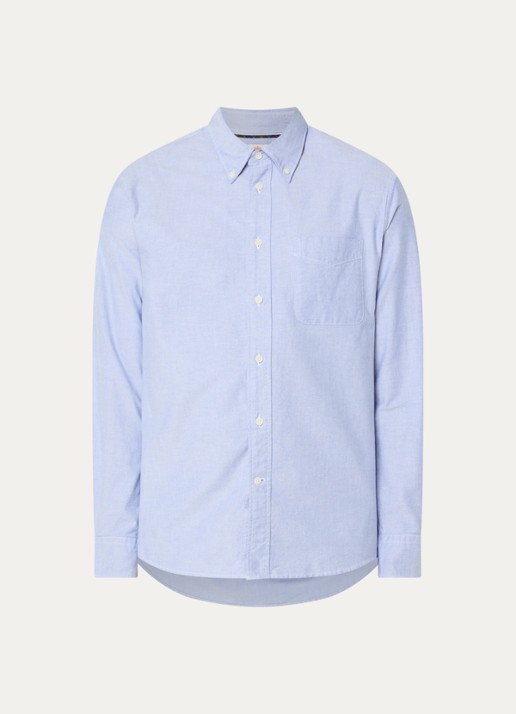 Barbour Regular fit overhemd met kraag - voorkant blauw