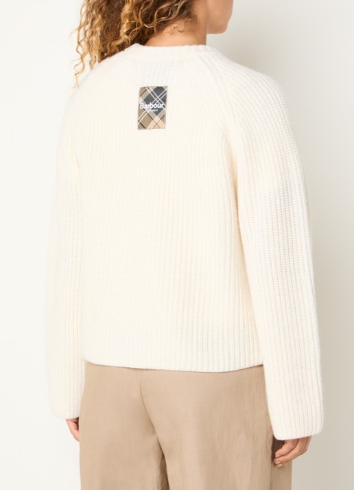 Barbour Renata grofgebreide trui - achterkant beige