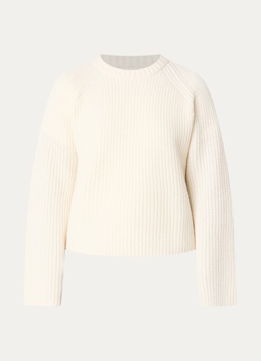 Barbour Renata grofgebreide trui - voorkant 2 beige