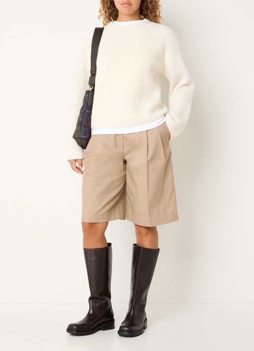 Barbour Renata grofgebreide trui - voorkant 3 beige