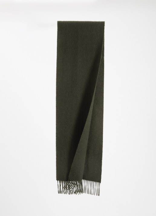 Barbour Sjaal van lamswol 25 x 180 cm  - detail bronsgroen