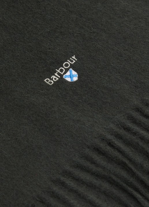 Barbour Sjaal van lamswol 25 x 180 cm  - detail 2 bronsgroen