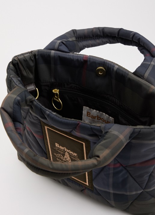 Barbour Tartan Arlene handtas met ruitdessin  - detail groen