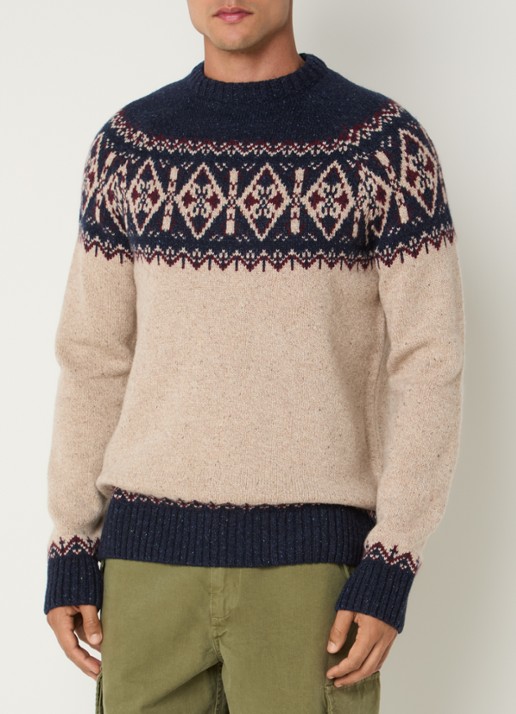 Barbour Tisburry grofgebreide trui in zijdeblend met ingebreid patroon