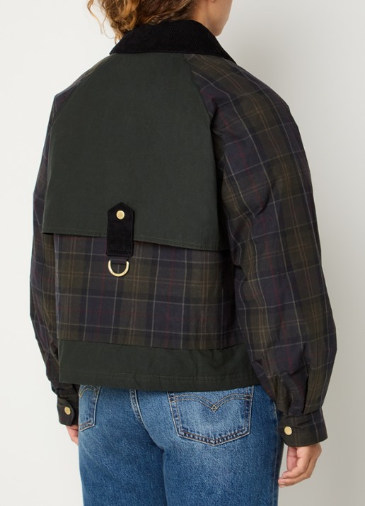 Barbour Truro jack met ruitdessin - achterkant 2 donkerblauw