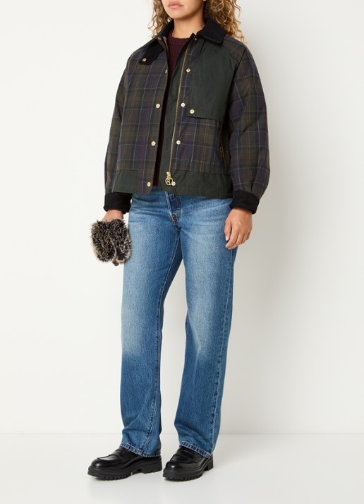 Barbour Truro jack met ruitdessin - voorkant 4 donkerblauw