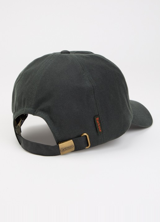 Barbour Wax pet met logoborduring - detail zwart