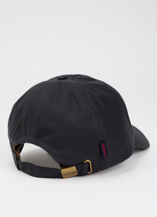 Barbour Wax pet met logoborduring - detail 2 donkerblauw