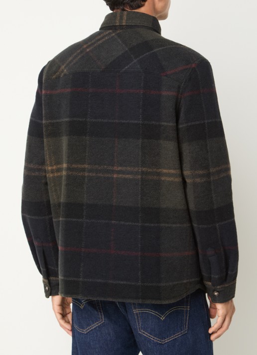 Barbour Woodlane overshirt met ruitdessin en borstzakken - achterkant 2 zwart