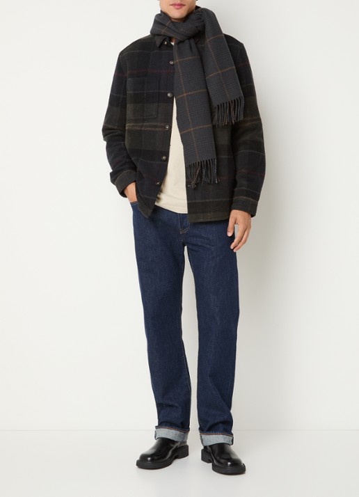 Barbour Woodlane overshirt met ruitdessin en borstzakken - voorkant 4 zwart