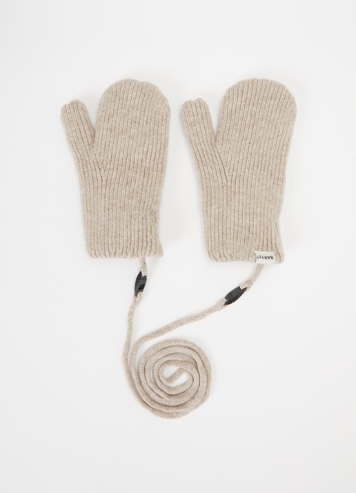 Barts Balsath ribgebreide wanten - voorkant beige