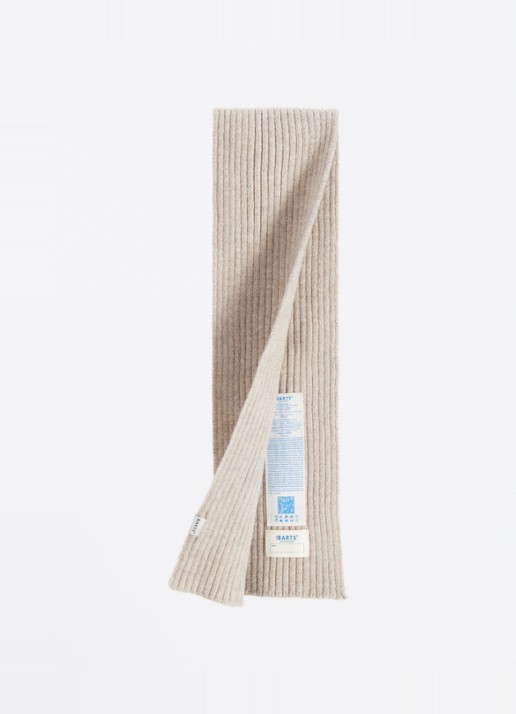 Barts Basalth ribgebreide sjaal 85 x 12 cm - detail beige