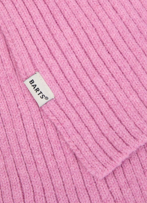 Barts Basalth ribgebreide sjaal 85 x 12 cm - detail 2 roze