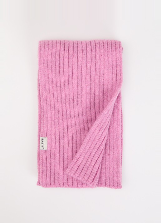 Barts Basalth ribgebreide sjaal 85 x 12 cm - voorkant 3 roze