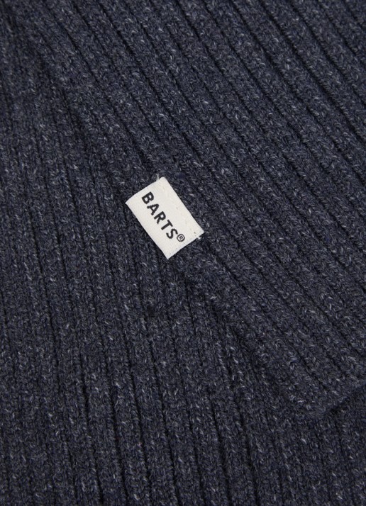 Barts Basalth ribgebreide sjaal 85 x 12 cm - detail 2 donkerblauw