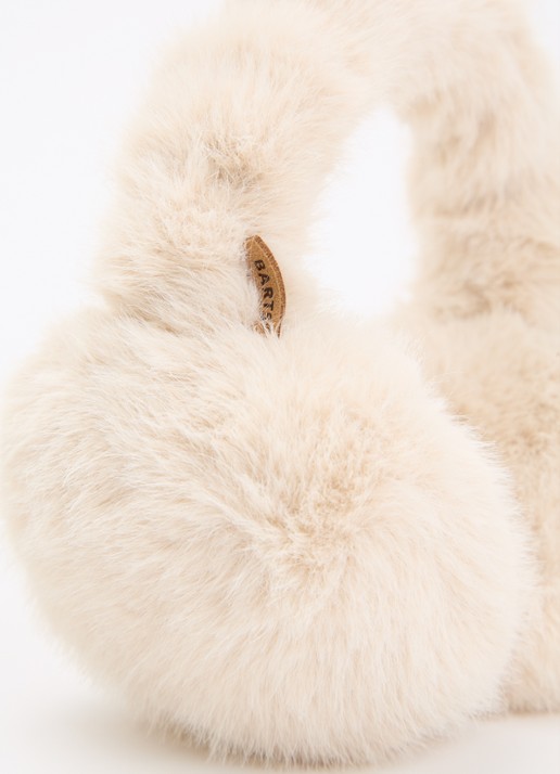 Barts Big Fur oorwarmers van imitatiebont - voorkant 2 beige