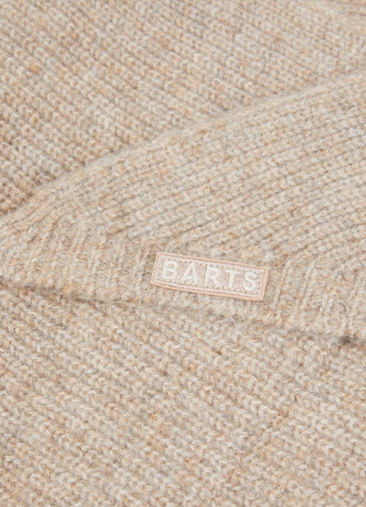 Barts Darty ribgebreide sjaal in wolblend 100 x 40 cm - detail taupe