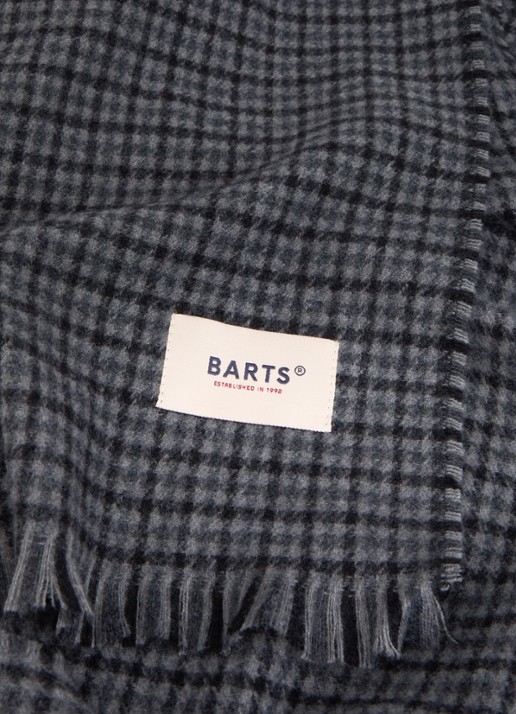 Barts Heirmish sjaal met ruitdessin 200 x 24 cm - detail 2 grijs