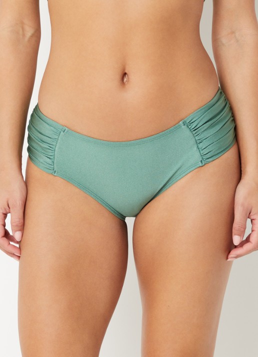 Barts Isla bikinislip met metallic finish - voorkant 2 zeegroen