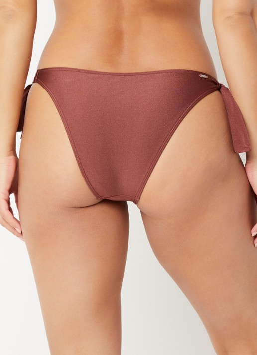 Barts Isla Cheeky Bum bikinislip met metallic finish - achterkant donkerbruin