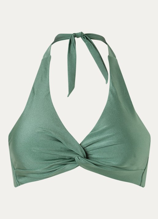 Barts Isla halter bikinitop  - voorkant olijfgroen