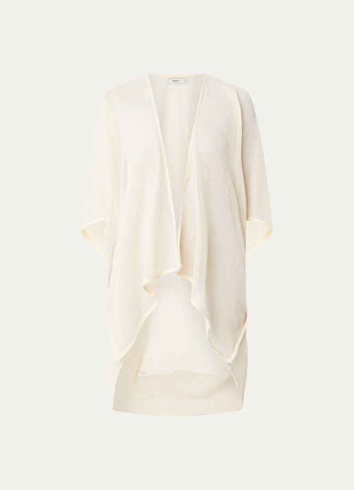 Barts Jacintou semi-transparante kaftan met opengewerkt dessin - voorkant 2 ivoor
