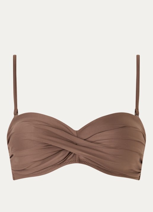 Barts Kelli bandeau bikinitop met uitneembare vulling - voorkant 5 bruin