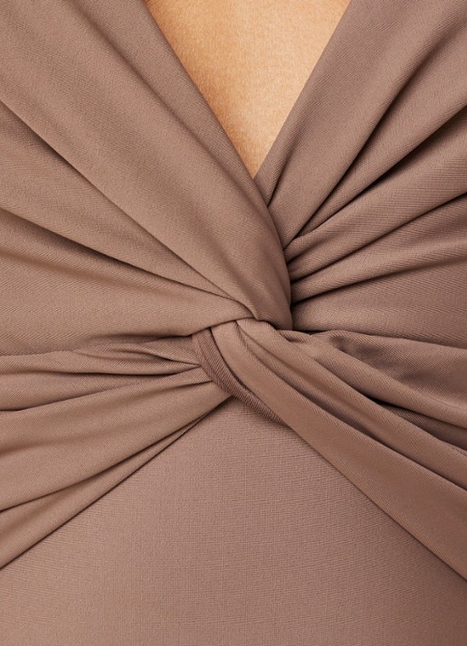 Barts Kellie Halter corrigerend badpak met knoopdetail - detail 2 lichtbruin