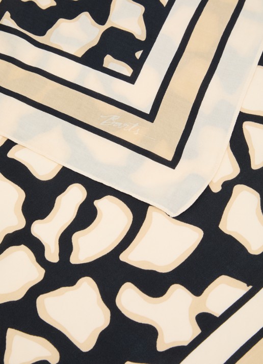 Barts Leylaf sjaal met print 62 x 62 cm - detail 2 creme